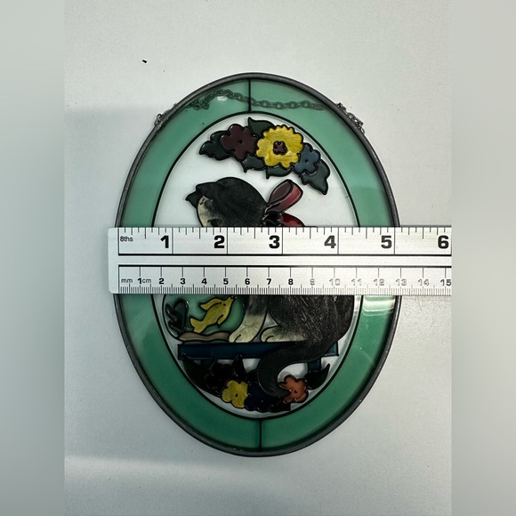 Joan Baker Designs kitty cat with fish bowl oval suncatcher window decor - Picture 5 of 5